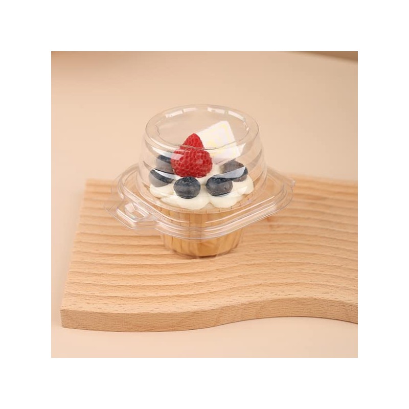 Single Clear Individual Cupcake Box-50 Plastic Single Individual Cupcake Containers