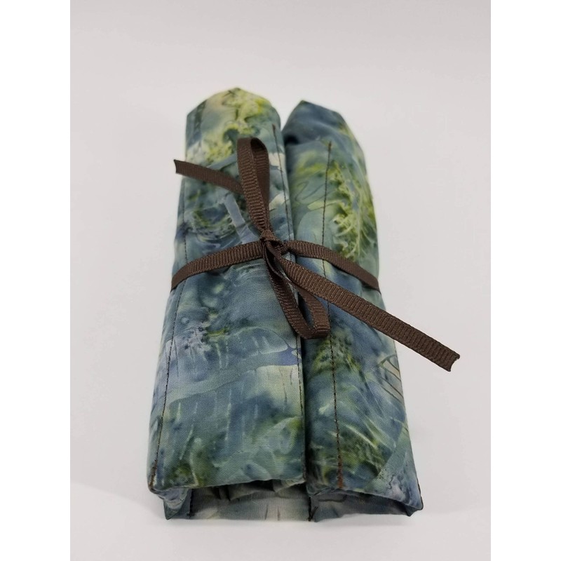 Blue & Green Batik Straight Edge Razor Storage