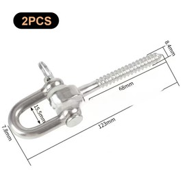 GIONAR 2 x Ceiling Hooks, Swing Hanger, 180° Swing Screw Set Brackets, Ceiling Hooks, Heavy Duty, Swing Hooks for Wooden Beams, 304 Stainless Steel Swing Hooks for Wooden Beams