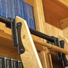 Rolling Ladder Track Bracket – Black Finish, Hook Style Horizontal