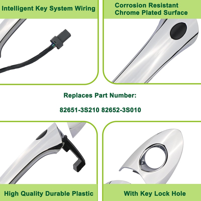 omoZone Exterior Door Handle Front Left Driver Side with Keyhole