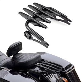 FIASRAC Motorcycle Luggage Rack Luggage Support Shelf for Harley Touring Street Glide Road King Electra Glide 2009-2024 (Gloss Black)