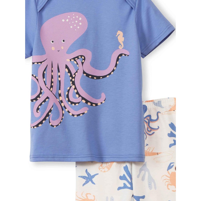 CALIDA Toddlers Kids 100% Organic Cotton Cuffed Pyjamas, persian jewel