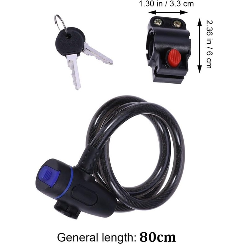 Candado de Cable Antirrobo para Bicicleta Motocicleta con Soporte de