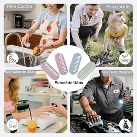 Cepillo de uñas para limpiar las uñas, cepillo de 2 caras con cerdas suaves y rígidas, cepillo de limpieza de uñas, 4 cepillos de limpieza de uñas par