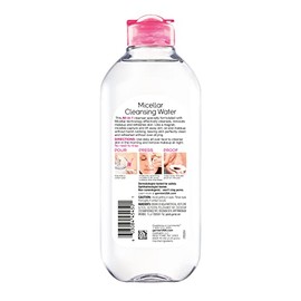 Agua micelar Garnier, limpiador facial hidratante y desmaquillante, adecuada para pieles sensibles, vegana, sin crueldad animal, 13.5 fl oz (400mL), 1 unidad