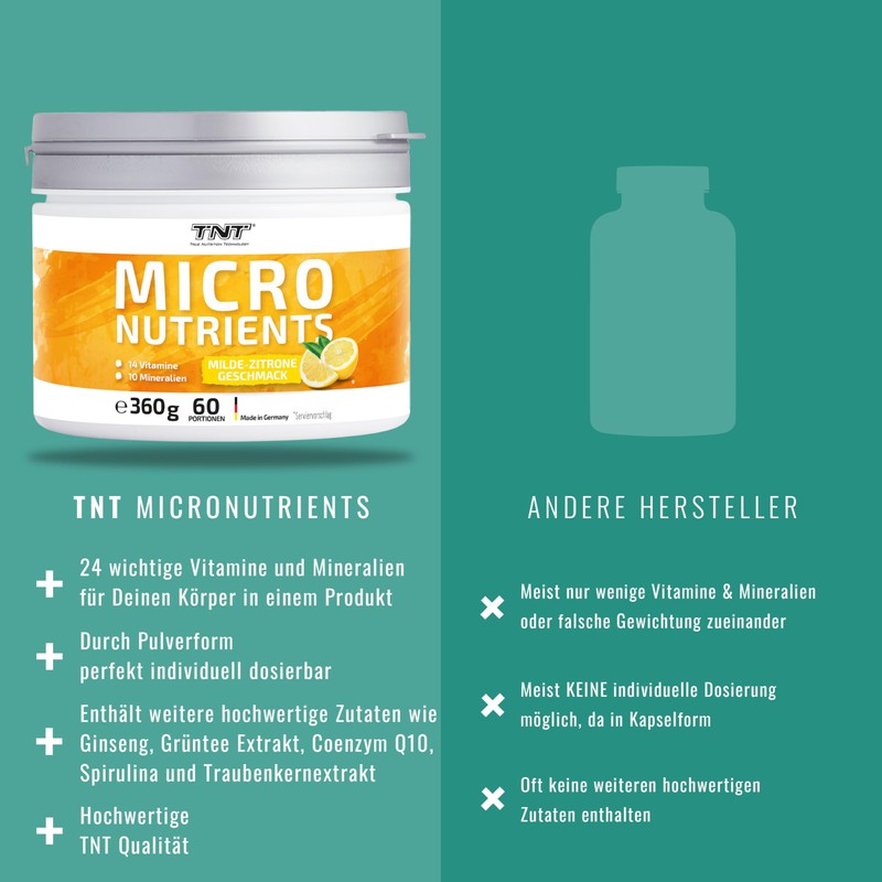 TNT Multivitamin Powder with 24 Vitamins & Minerals (360g) •