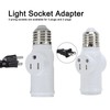 2Pcs 3 Prong Light Socket Adapter Plug White E26 Light