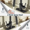 FORIOUS Matte Black Bathroom Faucet with Pull Down Sprayer, Single