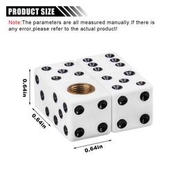 4PCS Dice Tire Valve Stem Caps, Universal Tire Valve Stem Covers, Corrosion Resistant Leakproof Tire Air Cap Set, Wheel Stem Tyre Air Valve Dustproof Cap for Cars, SUV, Trucks, Motorcycles (White)