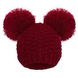 Livingston Womens Beanie Hat with Pom Pom Cute Winter Hat Soft Stretch Skull Beanie, Burgundy Beanie
