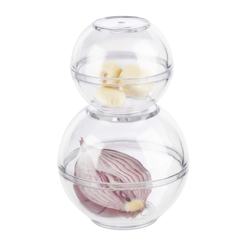 Relaxdays Onion Container, Set of 2, Food Storage Balls Garlic