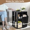 TooCust Rotating End Table with Storage, Square Rotating Side Table