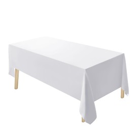 UBICON Premium Cotton Blend Tablecloth - Durable, Wrinkle-Resistant, Shape-Retaining - Versatile & Elegant for Any Occasion (1, White, 54" X 108")