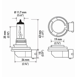 HELLA H11 2.0TB Twin Blister Kit High Performance Bulb, 12V, 55W, 2 Pack
