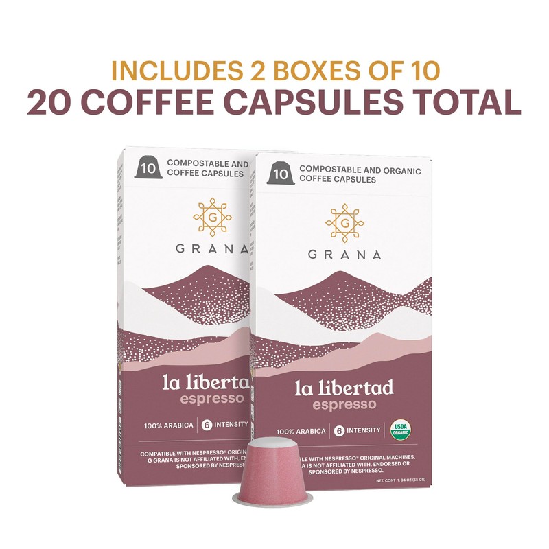 G GRANA Coffee Pods, Compatible with Nespresso OriginalLine, 20 Pack,