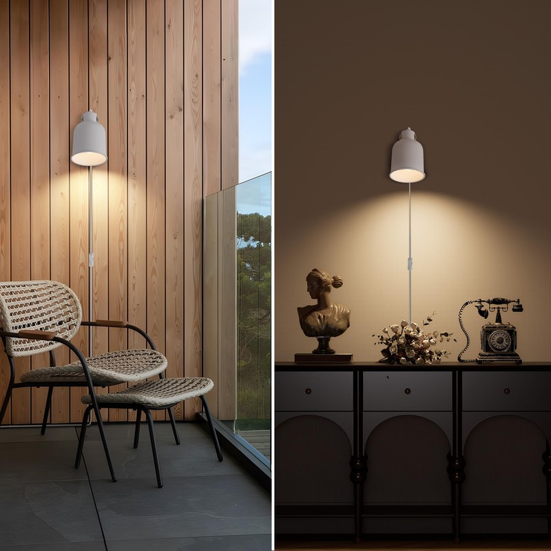 Aisilan Plug-in Wall Sconce Lighting, Adjustable Wall Light for Bedroom