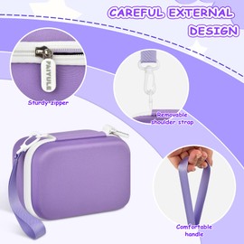 Kids Instant Print Camera Case for Dylanto for DUDUDRAGON Digital Cameras with 3 Rolls Paper Refill, Toddler Cameras Storage Bag for HiMont with Strap& Mesh Pocket for Thermal Paper (Box Only) Purple