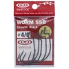 VanFook Worm 55B Offset Hooks Worm Stealth Black #4/0 Pack
