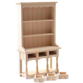 Melody Jane Dolls House Welsh Dresser Unfinished Bare Wood Kitchen Dining Room Furniture