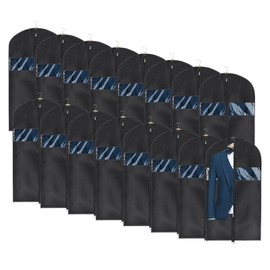 Univivi 16 Pack Suit Garment Bag for Men, 40-Inch Suit Cover Bag Garment Bag for Multiple Suits for Closet Storage with Clear Window for Suit Jacket, Skirt, Shirt and Coat