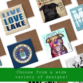 SJT ENTERPRISES, INC. Butterfly The Quieter You Become, The More You can Hear - Ram DASS Quote Dream Catcher Absorbent Stone Coasters - Artist Carol Cavalaris - 4 x 4 in - Set of 4 (49502)