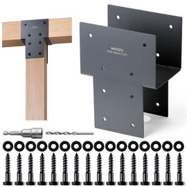 Wocepu 2 Pack Heavy Duty 6x6 (Actual 5.5"x5.5") Stainless Steel Post Caps Tie Bracket , Fit Connecting Wood Gazebo, Deck Patio Post and Wood Beams Bracket (Dark Ggray)