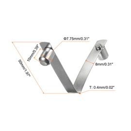 HARFINGTON 12pcs Double Button Kayak Paddle Snap Spring Clip 50x10mm 65Mn Spring Steel V-Shaped Solid Lift Telescopic Locking Tube Pole Clips for Tent Umbrella Camping