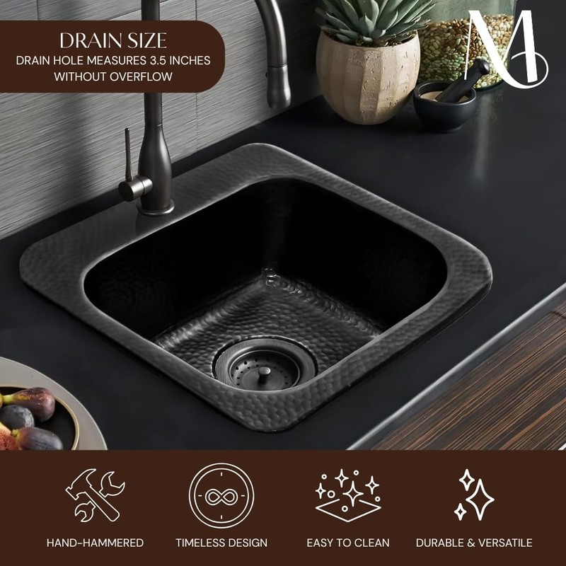Monarch Abode Kitchen & Bar Sink – 15-inch Baxter Drop