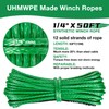 WROUGH 1/4 in x 50 ft Synthetic Winch Rope with