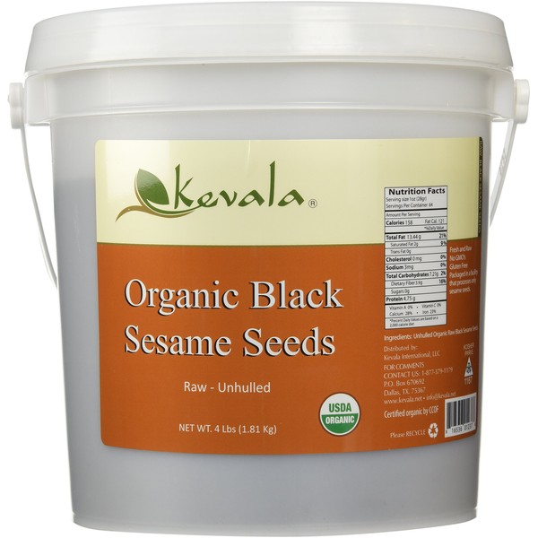 Kevala Organic Black Sesame Seeds 4Lbs (RAW)