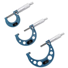 YuanWH 0-3"" Outside Micrometer Set, Premium Precision Machinist Tools with 0.0001"" Accuracy, Outside Metric Micrometer for Measuring Length, Diameter, or Thickness, 3Pcs