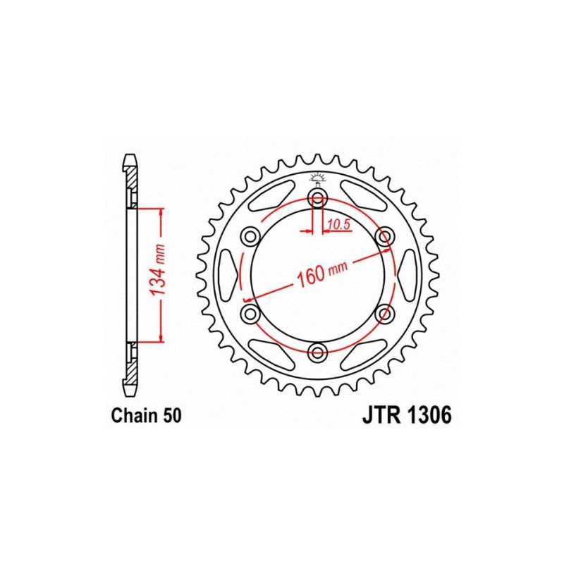 JT Sprockets JTR1306.43 43T Steel Rear Sprocket , black