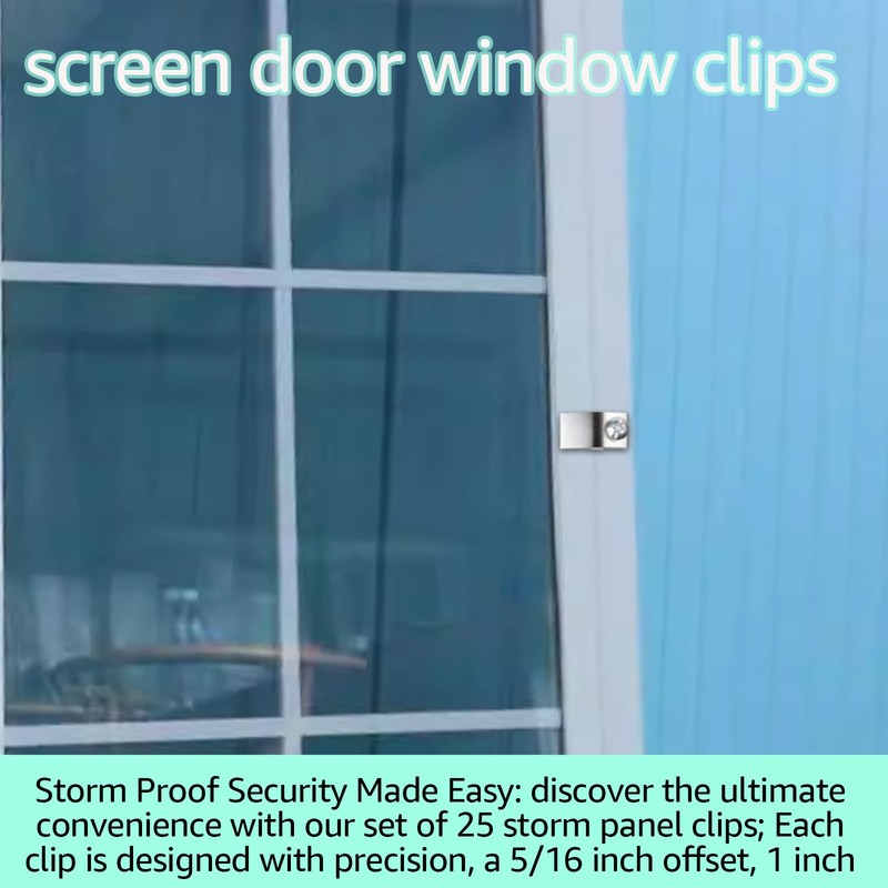25-Pack Storm Door Panel Clips, with Screws 5/16" Offset Storm