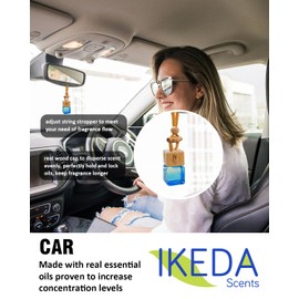 Ikeda scents Car Air Fresheners for Men | Car Fresheners with Odour Eliminator Technology | Long Fragrant Car Accessories for Men | Strong Car Scents Perfume Hanging Diffusers | Ikeda Air Freshener Car (Coffee)