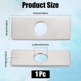 CREATCABIN Rectangle Sink Hole Cover for Kitchen Stainless Steel Deck Plate Faucet Plate Faucet Hole Cover Pull Down Tap Kitchen Plumbing Accessory for Bathroom Kitchen Sink Tap 6.3×2.56In Golden