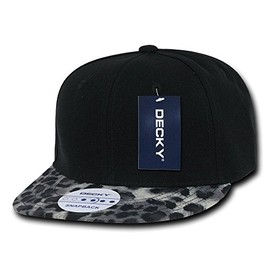 DECKY Animal Pattern Snapbacks, Leopard Grey