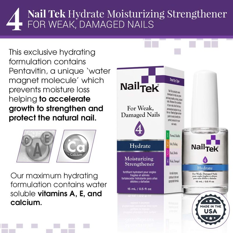 Nail Tek Hydrate Moisturizing Strengthener - 4 For Unisex 0.5