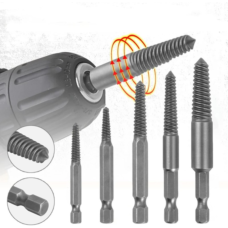 KEWAYO 6 Pieces Screw Extractor, Broken Screw Extractor, Broken Screw