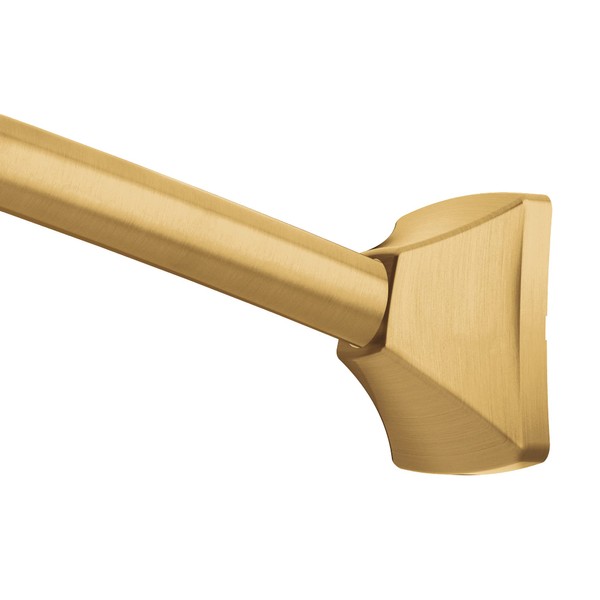 Moen Brushed Gold 72-Inch Permanent Mount Adjustable Curved Shower Rod, CSR2164BG