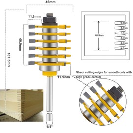 LETBE 3 PCS Router Bit Set, 1/2-Inch Shank Round Over Raised Panel Cabinet Ogee Door Rail and Stile Router Bits, Woodworking Wood Cutter, Wood Carbide Groove Tongue Milling Tool (1/2, HXRD-1223A)