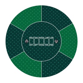 LERYG Round Poker Mat,39/47/55/63 inch 6-10 Person Texas Poker Rubber Mat, Foldable Tabletop, Portable Poker Tabletop, Suitable for Poker Games, Blackjack, Casino Layout(Green 100 * 100CM)