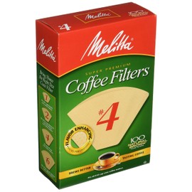 Melitta Super Premium Coffee Filters, Naturan Brown, No. 4, 100-Count Filters (Pack of 3)
