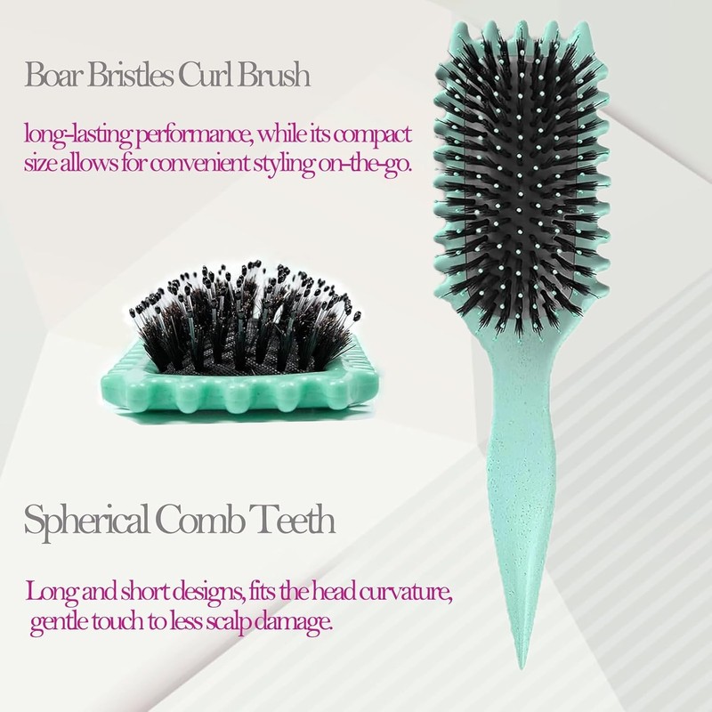 Cepillo Para Cabello Rizado, Definidor De Rizos Con Jabalí Y