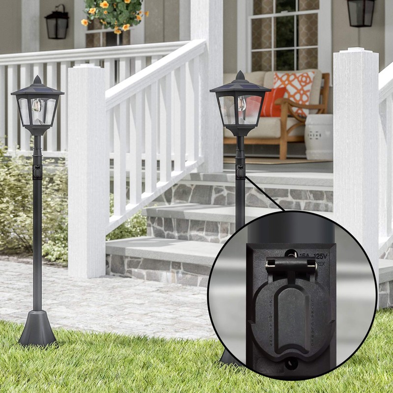 Grounded Convenience Outlet for Outdoor Lamp Post, Briidea 125V 15A