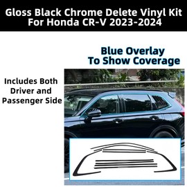 Window Trim Chrome Delete Blackout Overlay Kit Pre-Cut Vinyl Compatible for Honda CR-V 2023-2024