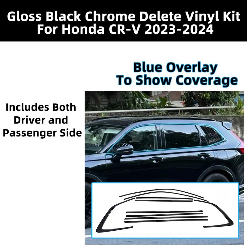 Window Trim Chrome Delete Blackout Overlay Kit Pre-Cut Vinyl Compatible