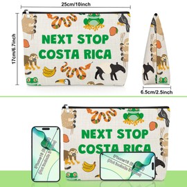 Costa Rica Travel Makeup Bag Trip Gifts for Woman Best Friend Sister Daughter Trip Lover Costa Rica Vacation Gift Travelling Cosmetic Bag Christmas Graduation Present for Traveller Travel Pouch