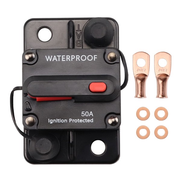 Bumbesti 50 Amp Circuit Breaker Waterproof Manual Resettable Inline Fuse