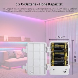 ZAIYW 5M LED Strip Batteriebetrieben, 150 LED Lichtband RGB 5050 Selbstklebendes 16 Farbenwechsel LED Strip mit Fernbedienung fr Zuhause Schlafzimmer Party Dekoration